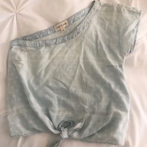 Distressed Denim Top